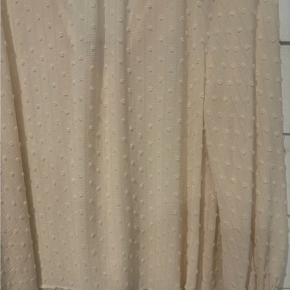 Zara Tan Ruffled 3/4 Sleeve Blouse ins size medium - Picture 4 of 13
